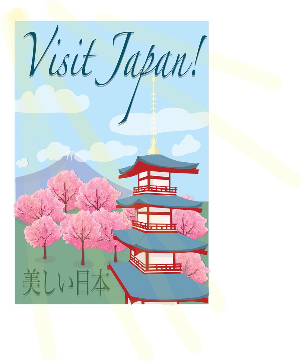 Travel Poster Japan by Pamela Careres Oviedo